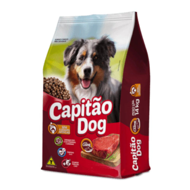 Capitão Dog Sabor Carne Ração Seca Cães Adultos