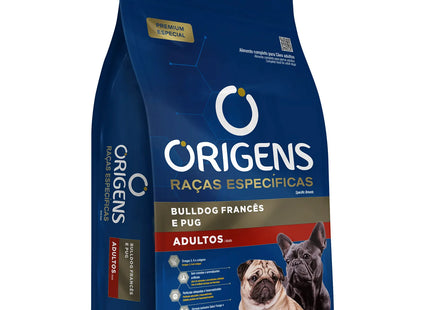 Origens Ração Seca Adulto Premium Raças Específicas -nBulldog Francês-Pug