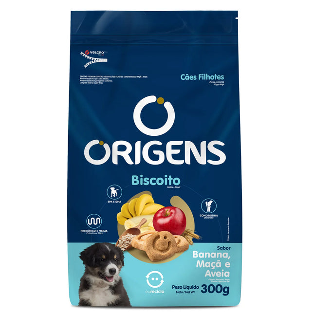 Biscoito Origens Filhote – Sabor Banana, Maçã e Aveia