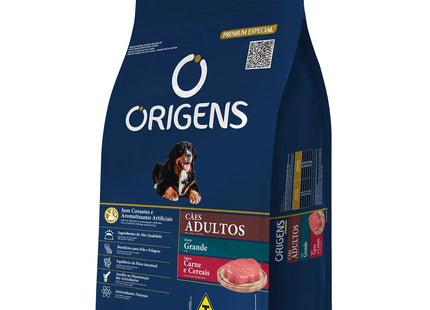 Origens Ração Seca Cães Adultos Raças Grandes - Carne e Cereais