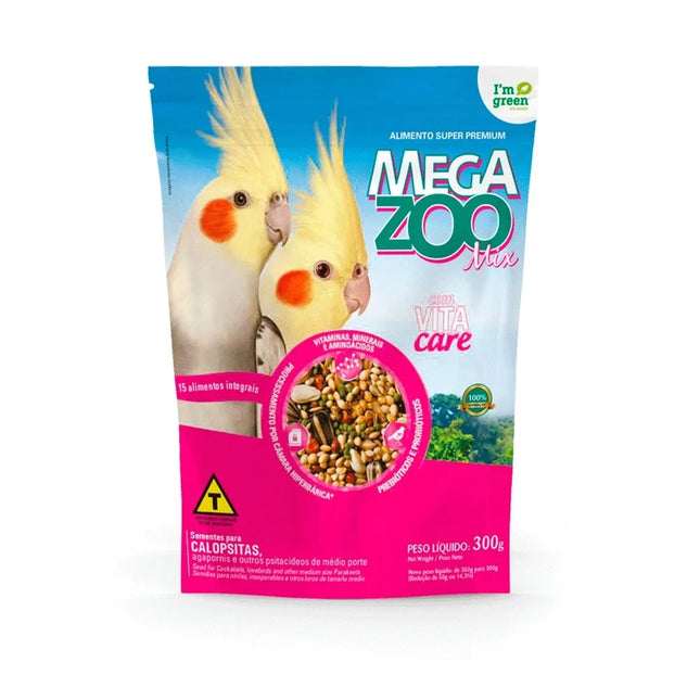 Ração Megazoo Mix Calopsita – Mix de sementes e extrusados