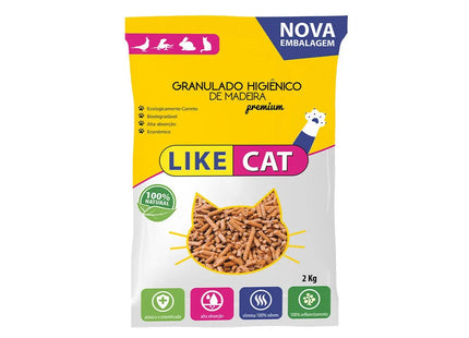 Like Pet Cat Granulado Higiênico de Madeira 2 kg