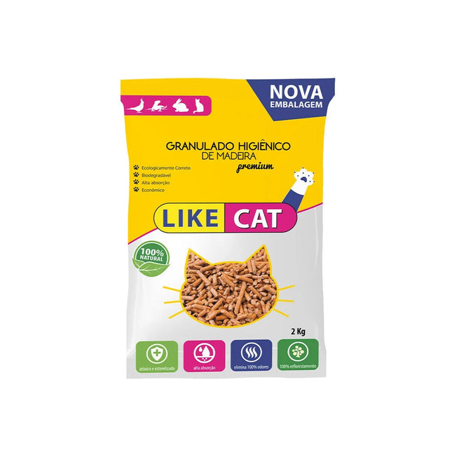 Like Pet Cat Granulado Higiênico de Madeira 2 kg
