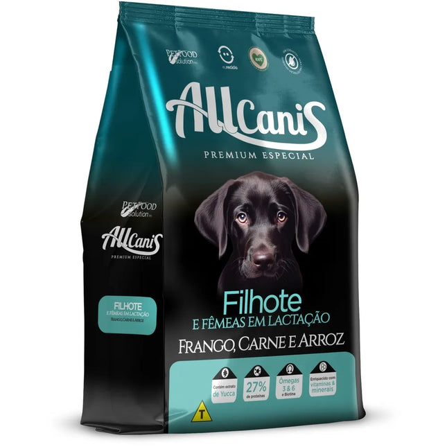 Ração AllCanis Filhote – 15 kg (Frango, Carne e Arroz)