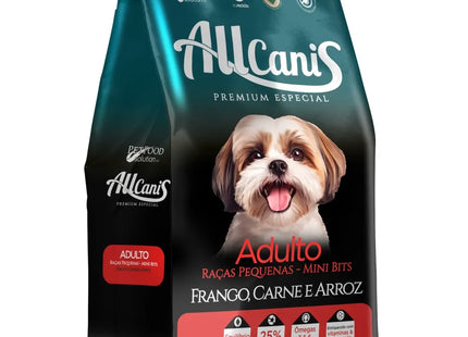 Ração Allcanis Adulto Raças Pequenas Mini Bits – Frango, Carne e Arroz 15 kg