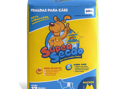 Fralda Descartável Super Secão para Cães Machos – 12 Unidades