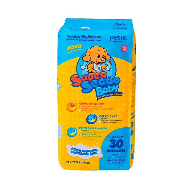Tapete Higiênico SuperSecão Baby Petix 60 cm x 55 cm