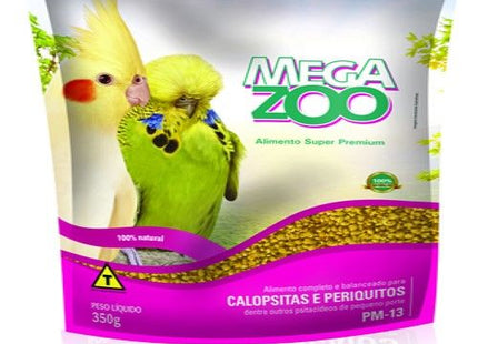 Ração Seca Mega Zoo para Calopsitas e Periquitos