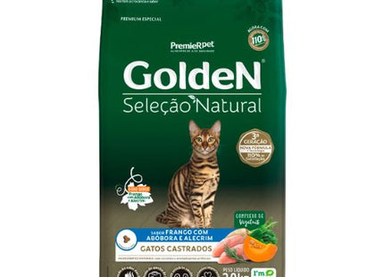 Ração Seca Golden Selection Natural Abóbora para Gatos Adultos Castrados