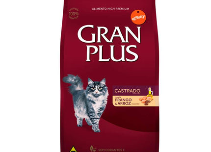 Ração GranPlus Menu Gatos Castrados – Atum, Carne ou Salmão & Arroz – 3 kg