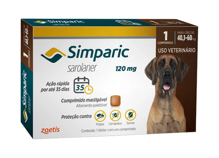 Simparic 120 mg (40,1–60 kg) – Comprimido mastigável