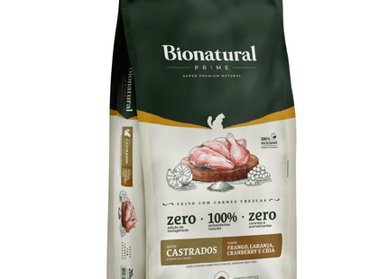 Ração Seca Bionatural Prime Frango para Gatos Castrados