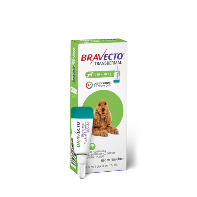 Bravecto Transdermal Cães 10–20 kg – 500 mg