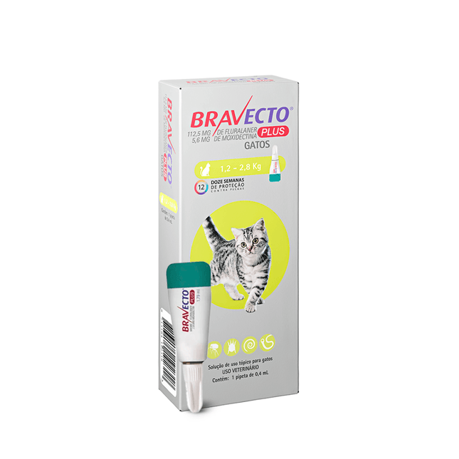 Bravecto Plus Gatos 1,2‑2,8 kg 112,5 mg