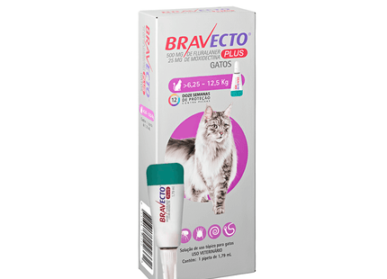 Bravecto Plus Gato 500 mg (Fluralaner + Moxidectina) – 6,25 a 12,5 kg
