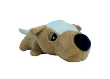 Brinquedo Pelúcia Cachorro Bege – Savana Pet 20 cm com Apito