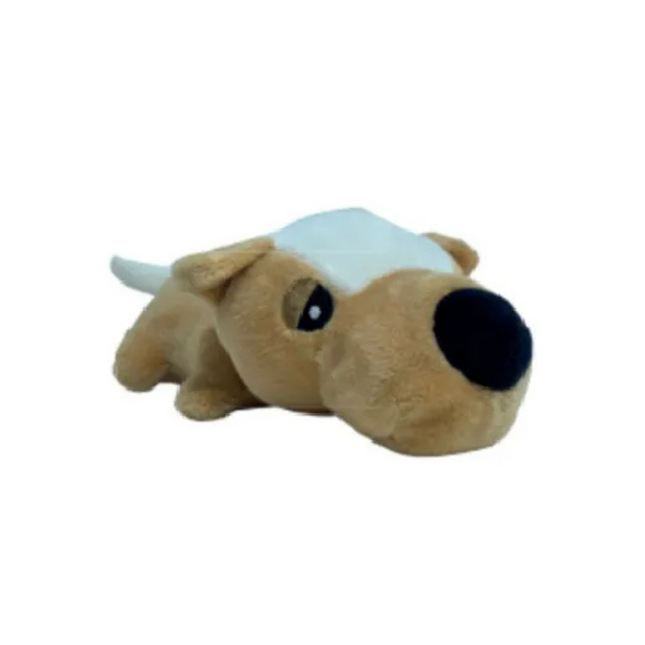 Brinquedo Pelúcia Cachorro Bege – Savana Pet 20 cm com Apito