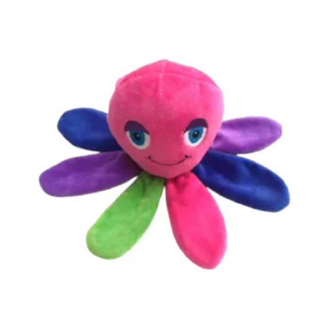 Brinquedo Pelúcia Polvo Colorido – Savana Pet 16 cm com Apito