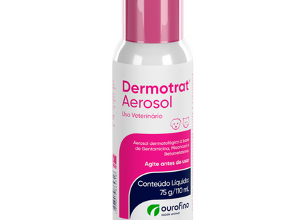 Solução Dermatológica Ourofino Dermotrat Aerosol 110ml para Cães e Gatos