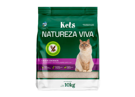 Areia Sanitária Kets Natureza Viva Grãos Grossos