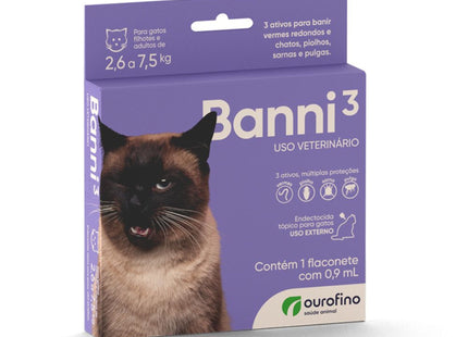 Antipulgas Banni 3 para Gatos de 2,6 á 7,5 kg