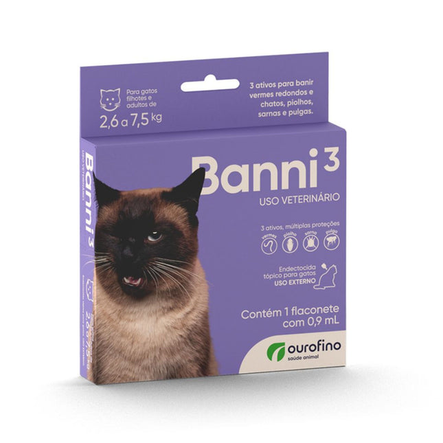 Antipulgas Banni 3 para Gatos de 2,6 á 7,5 kg