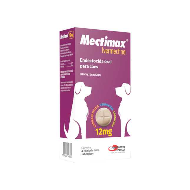 Mectimax Antiparasitário 12mg para Cães Blíster