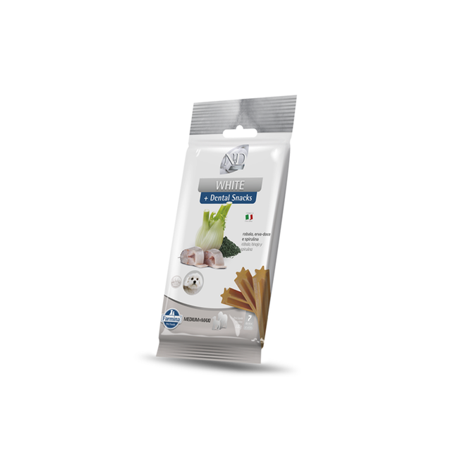 Petisco Dental N&D White Snack Canine Adult Medium & Maxi Robalo