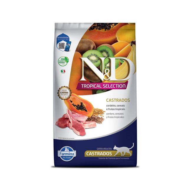 Ração N&D Tropical Selection Gatos Adultos Castrados Cordeiro