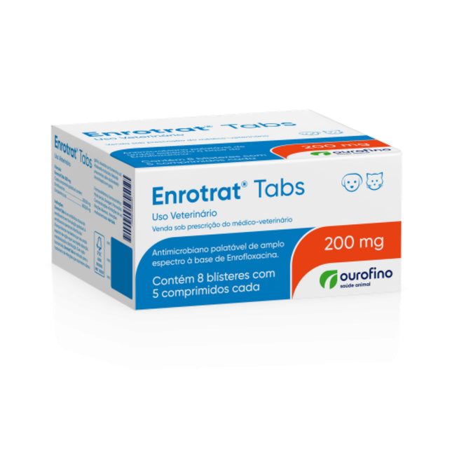 Antimicrobiano Enrotrat Tabs para Cães e Gatos- Blíster