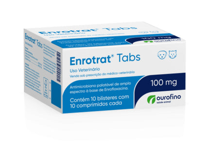 Antimicrobiano Enrotrat Tabs para Cães e Gatos- Blíster