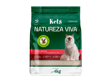 Areia Sanitária Kets Natureza Viva Grãos Médios
