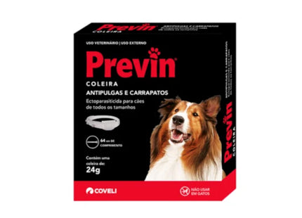 Coleira Antipulgas e Carrapatos Previn 24g (64 cm)