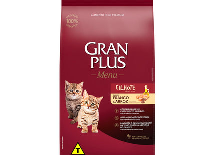 Ração Seca GranPlus Menu para Gatos Filhote Sabor Frango e Arroz