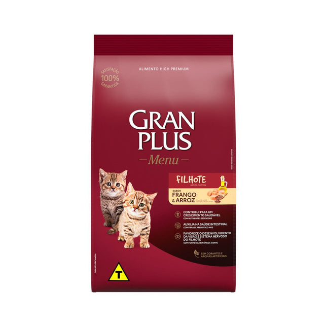 Ração Seca GranPlus Menu para Gatos Filhote Sabor Frango e Arroz