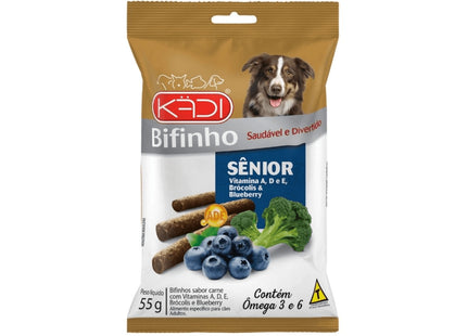 Petisco Kadi Bifinho Sênior Vitaminas A, D e E Brócolis e Blueberry 55g