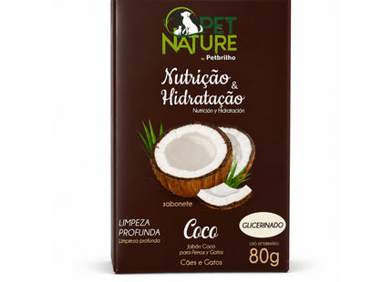 Sabonete de Coco Natureza para Cães e Gatos 80g - Petbrilho