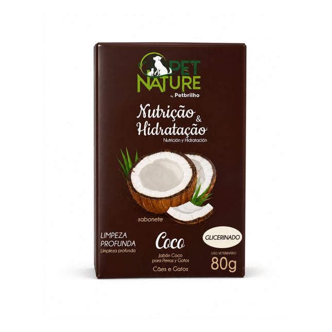 Sabonete de Coco Natureza para Cães e Gatos 80g - Petbrilho
