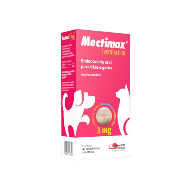 Mectimax Antiparasitário 3mg para Cães e Gatos Blíster