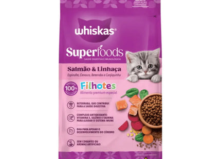 Ração Seca Whiskas Superfoods Filhotes Salmão e Linhaça 2,7kg