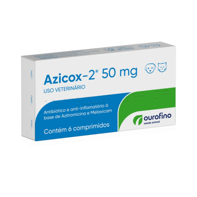 Anti-inflamatório Ourofino Azicox 2 50mg para Cães