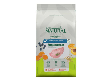 Ração Seca Guabi Natural Grain Free Frango e Lentilha para Cachorros Adultos de Porte Pequeno