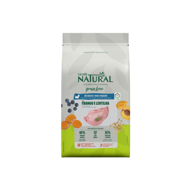 Ração Seca Guabi Natural Grain Free Frango e Lentilha para Cachorros Adultos de Porte Pequeno