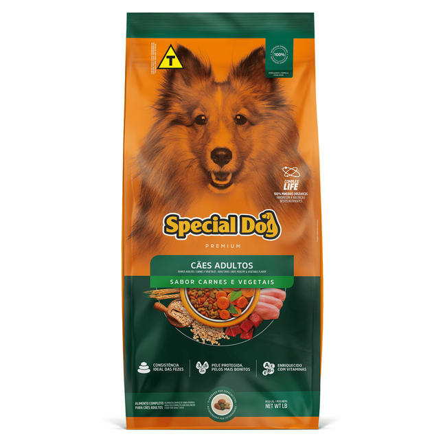 Ração Special Dog Adultos Sabor Carnes e Vegetais para Cães Adultos