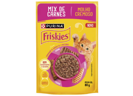 Sachê Friskies Mix de Carnes 80 g – Alimento Úmido para Gatos Friskies