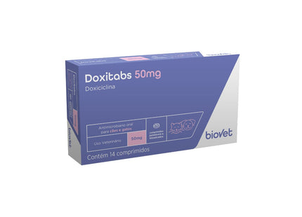 Antimicrobiano Doxitabs 50mg para Cães e Gatos- Blíster