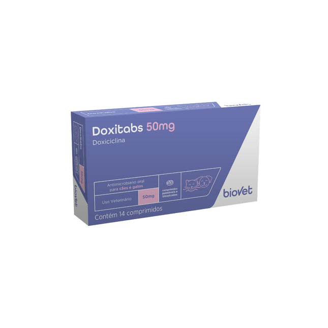Antimicrobiano Doxitabs 50mg para Cães e Gatos- Blíster