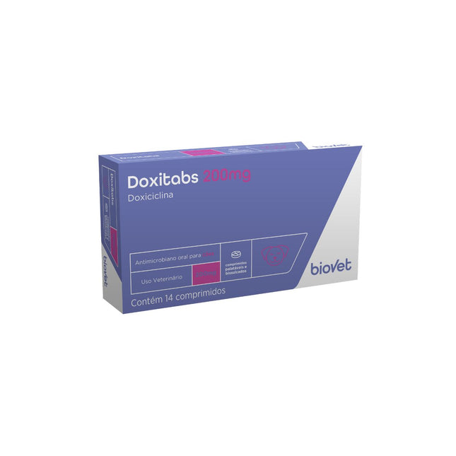 Antimicrobiano Doxitabs 200mg para Cães - Blíster