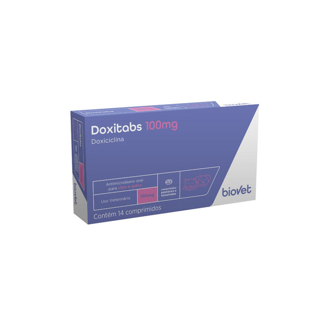 Antimicrobiano Doxitabs 100mg para Cães e Gatos- Blíster