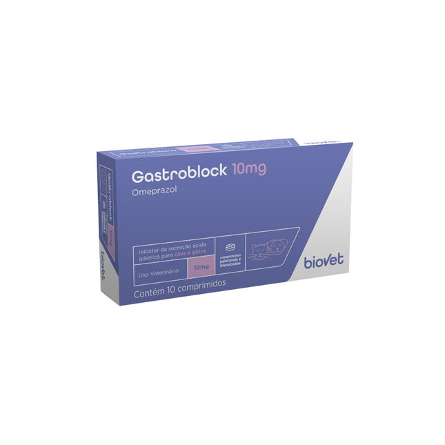 Antiácido Gastroblock para Cães e Gatos 10mg - Blíster